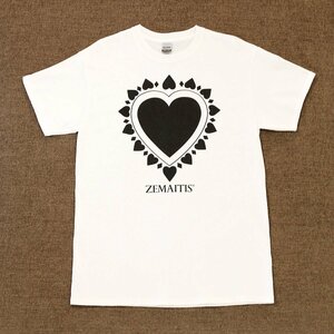 送料無料 新品 ZEMAITIS T-SHIRTS HEART WHT S ゼマイティス 半袖 Tシャツ メンズ Sサイズ 白 ホワイト コットン100% ロックT ハート