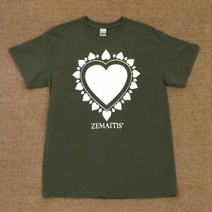 送料無料 新品 ZEMAITIS T-SHIRTS HEART GRN M ゼマイティス 半袖 Tシャツ メンズ Mサイズ グリーン GREEN 緑 コットン100% ロックT ハート