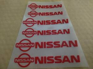 【送料無料】 NISSAN(日産) 耐熱ステッカー レッド 大中小６枚セット ①　NISMO ニスモ