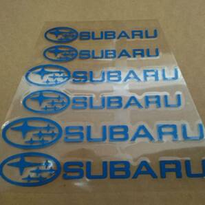 【送料無料】 SUBARU(スバル) 耐熱ステッカー ブルー 大中小６枚セット ②の画像1