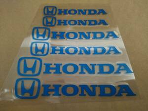 【送料無料】 HONDA(ホンダ) 耐熱ステッカー　ブルー 大中小６枚セット ②