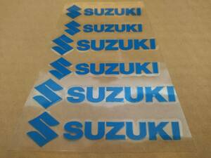 【送料無料】 SUZUKI(スズキ) 耐熱ステッカー ブルー 大中小６枚セット ⑥