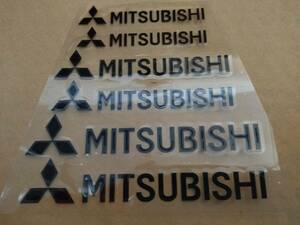 【送料無料】 MITSUBISHI(三菱) 耐熱ステッカー ブラック 大中小６枚セット ②