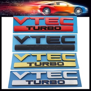 【送料無料】VTEC TURBO 3Dエンブレム メッキシルバー 横15cm×縦4.3cm×厚さ5mm ① ホンダ シビック タイプR ヴェゼル ジェイドの画像3