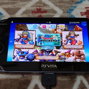 PS Vita PCH-1000 本体 メモリーカード 本体ケース USB充電器 ドラゴンクエストビルダーズ の画像3