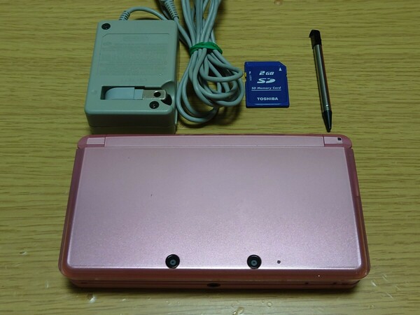 3DS 本体 ピンク 充電器 タッチペン SDカード