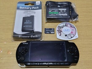 PSP 3000 本体 バッテリー 充電器 メモリースティック ダンガンロンパ