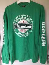 80'sハイネケンビールHEINEKEN BEERロングTシャツ USA製Size L/検バドワイザーCORONA 90's長袖Tシャツ チャンピオンHanesハーレー　スカル_画像1