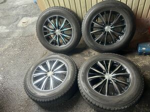 【バリ溝】【4本】225/65R17 WEDS レオニス １７×７Ｊ ５穴 114.3 ＋４７ ダンロップ　スタッドレス　ＷＩＮＴＥＲＭＡＸＸ　ＳＪ８ 