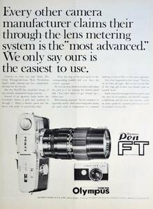 稀少・広告！1966年オリンパス カメラ広告/Olympus Pen FT Camera/昭和レトロ/C