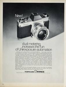稀少・広告！1970年トプコン カメラ広告/Topcon Unirex camera/昭和レトロ/C