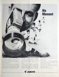 稀少・広告！1966年キャノン カメラ広告/Canon Auto Zoom 518/昭和レトロ/野球少年/C