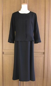  Tokyo sowa-ru/form forma/ black One-piece / front fastener /7 minute sleeve / piling put on manner /... no pattern entering / made in Japan / ceremonial occasions / size 2/9 number corresponding / profitable free shipping 