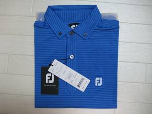 ♪新品未使用♪　FootJoy ドライストレッチ　半袖ポロ　ブルー　サイズ：L 　フットジョイ