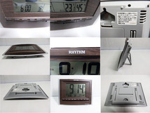 5m1202）RHYTHM 8RZ172SR 電波時計　カレンダー・六曜・温度・湿度表示　アラーム機能付き　動作品_画像2