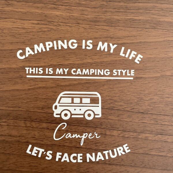 162.【送料無料】 Camper「これが私のキャンプスタイル」 カッティングステッカー CAMP ソロキャンプ アウトドア　【新品】