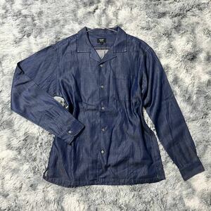 【美品】BEAMS HEART ビームスハート ビームス BH 長袖シャツ 長袖 シャツ デニム インディゴブルー 青 L メンズ 男性 紳士 USED