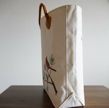 レア 80s USA製 L.L.Bean ビンテージ 松ぼっくり 鳥 キャンバス トートバッグ アート エルエルビーン boat and tote deluxe_画像6