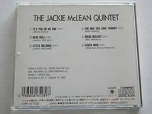 ジャッキー・マクリーン・クインテット / JACKIE McLEAN QUINTET ★ＣＤ国内盤 オリジナル・ジャケット・デザイン_画像2