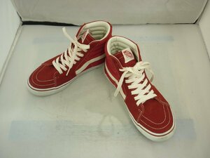 【VANS】バンズ　オフザウォール　レディスハイカットスニーカー　ワインレッド　スウェード×キャンバス　23.5cm　SY02-DRN