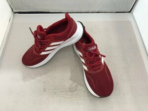 【adidas】アディダス　レディススニーカー　ボルドー×ホワイト　合成繊維生地　23.5cm　SY02-EU0