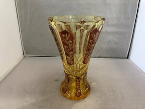 [BOHEMIA LEAD CRYSTAL&KALI GLASS]bohe mia glass vase yellow group SY02-F91
