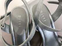 【Pitti　FEMININE】ピッティ　フェミニン　レディスサンダル　シルバー　レザー・スパンコールデザイン　24cmEEE　ヒール8cm　SY02-ETV_画像8