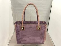 【KATE　SPADE】ケイトスペード　トートバッグ　ラベンダー×パープル　クロコ型押しレザー　SY02-EX4_画像2