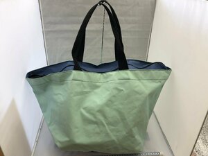 [Herve Chapelier] Herve Chapelier tote bag mint green × navy nylon SY02-EB3