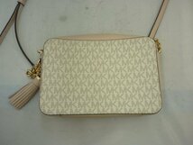 【MICHAEL KORS】マイケルコース　ショルダーバッグ　アイボリー×ベージュ　ロゴ柄　レザー　SY02-DVY_画像2