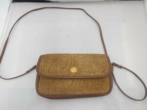 [BORBONESE] Volvo ne-ze shoulder bag Brown beige Gold ... pattern suede SY02-BWM