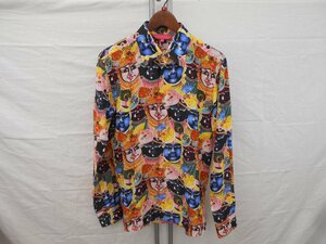 【MANISH ARORA】マニッシュアローラ　三陽商会　メンズロングスリーブシャツ　カラフル　コットン70％　シルク30％　Sサイズ　SY02-CK