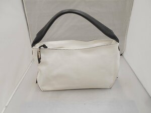 [DELCONTE] Delco nte one shoulder bag white × black leather SY02-BKC