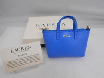 【RALPH LAUREN】　ラルフローレン　バックチャーム　チャーム　レザー　ブルー　SY02-CR1_画像1