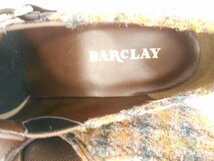 【BARCLAY】バークレー　レディースブーティー　　ダ-クブラウン×チェック　レザー×ウール　23cm　ヒール6.5cm　SY02-ZX2_画像8