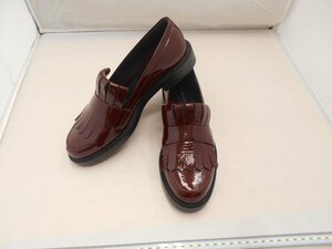 [ELVIO ZANON] L bio The non lady's quilt Loafer bordeaux enamel 23.5cmSY02-PT6