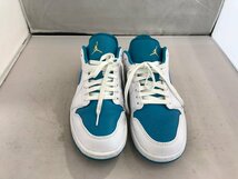 【NIKE　AIR JORDAN　1　LOW】ナイキエアジョーダン　ロウ　メンズスニーカー　ターコイズ×ホワイト　レザー　27.5cm　SY02-FBF_画像2