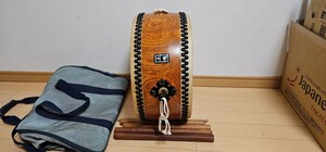  Japanese drum flat futoshi hand drum flat trunk futoshi hand drum traditional Japanese musical instrument percussion instruments etc. beautiful goods have been cleaned 