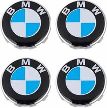 BMW ホイールキャップ 68mm 傷防止フィルム付き　BMW　ホイールセンターキャップ　68mm 新品未使用　4個セット_画像1