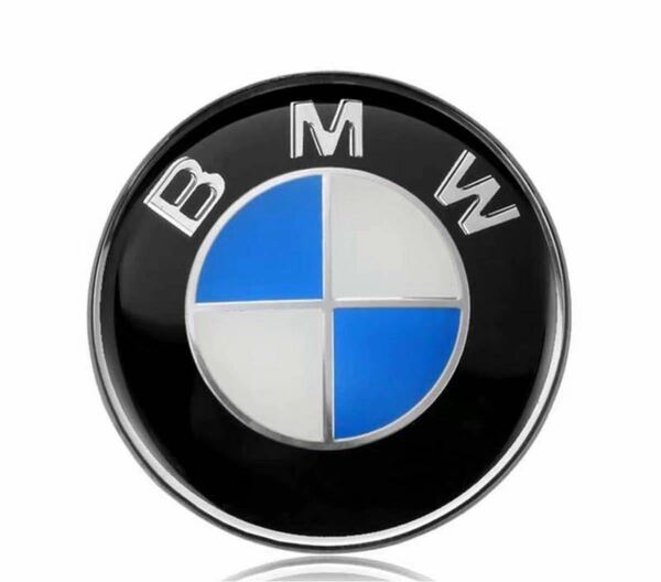 BMWエンブレムBMW エンブレム ステッカー カーボンブルー　　ステアリング ハンドル シール バッジ 45mm 白青