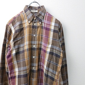 春夏物 ENGINEERED GARMENTS エンジニアードガーメンツ ワークシャツ チェックシャツ ブラウン 薄手 sizeXS