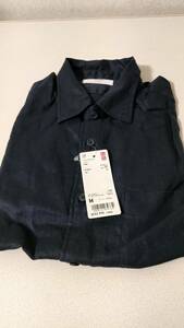 ■ ユニクロ プレミアムリネンシャツ (長袖) | ネイビー| Mサイズ / UNIQLO NAVY MENS メンズ リネンシャツ