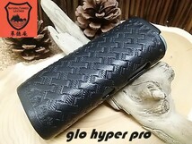 ★新型グロー glo hyper pro フィットケース バスケット刻印【gloハイパープロ用】サドル・黒 栃木レザー製 ハンドメイド -革徳庵-_画像1