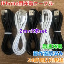 2m 5 本セット iPhoneケーブル　充電器cable ライトニング短期間限定激安商品 _画像1