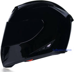 ダブルレンズ バイク フルフェイスヘルメット ジェット ヘルメット M L XL XXL サイズ選択可黒