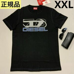 洗練されたデザイン　ディーゼル　DIESEL　 正規品　Tシャツ　T-DIEGOR-K74　ブラック　XXL　A12502 0GRAI　100%綿　新モデル
