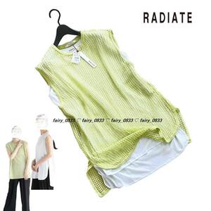 【送料無料】定価11000円 新品■スコットクラブ RADIATE■着回し自在...♪ステップドヘムインナーカットソー×綿メッシュトップス2点セット