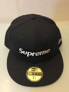 ニューエラ×シュプリーム キャップ 59FIFTY supreme ネイビー 58.7cm ７ 3/8