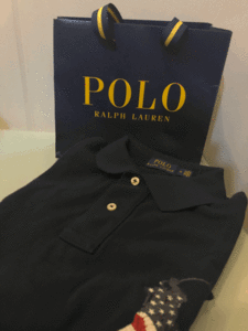 [ unused ] Polo Ralph Lauren POLO RALPH LAUREN polo-shirt short sleeves big po knee navy blue M tag attaching 