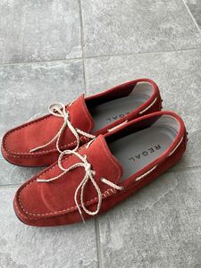 REGAL リーガル スエード　ローファー レッド 赤 メンズ 26cm カジュアルシューズ 紳士靴